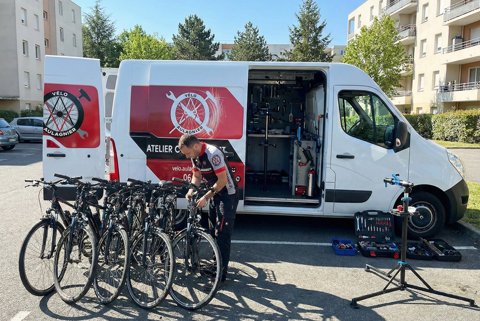 Velo Aulagnier - Réparateur vélo itinérant à domicile à Saint-Étienne, intervention dans toute la Loire 42 pour VTT, VTC, vélo de route et VAE